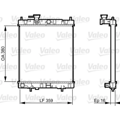 Bilde av VALEO 731287 Radiator Aluminium 375 357 16 uten kjølemiddelregulator Kjøleribber loddet