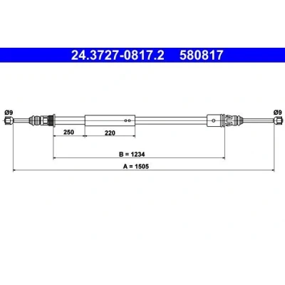 Bilde av ATE 24.3727 0817.2 Bremsekabel 1505