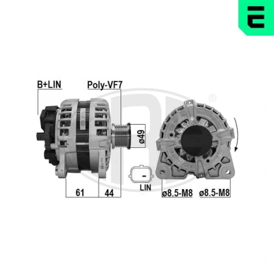Bilde av ERA 209643A Dynamo 14V 150A NISSAN: X Trail, Qashqai 2, Pulsar Hatchback, OPEL: Vivaro B Combi, Van