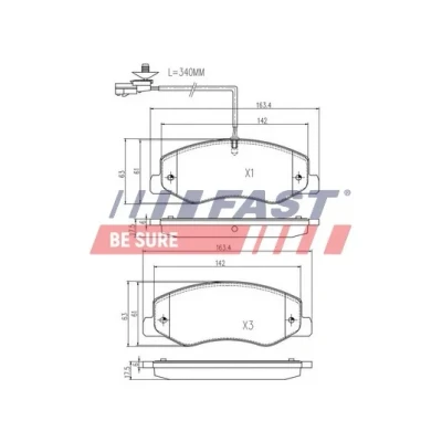 Bilde av FAST FT29537 Bremseklosser bakaksel med integrert slitasjesensor RENAULT: MASTER 3 Kasten, 3, OPEL: Movano B Van