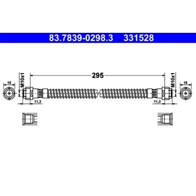 Bilde av ATE 83.7839 0298.3 Bremseslange 295