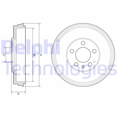 Bilde av DELPHI BF575 Bremsetrommel uten ABS sensorring, hjullager, lager 228