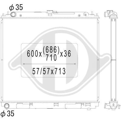 Bilde av DIEDERICHS DCM1866 Radiator 600 685 36 Climate NISSAN: NP300 Navara Pick up