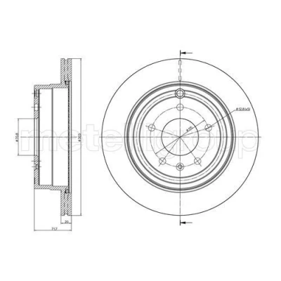 Bilde av METELLI 23 0893C Bremseskiver 303,0 20,0 5 70,7 ventilert spraylakkert CHEVROLET: Captiva, OPEL: Antara
