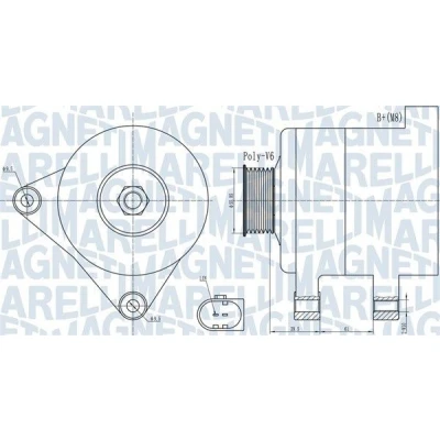 Bilde av Dynamo 14V 140A Magneti marelli 063732011010 audi, mercedes benz, seat, skoda, vw OE 03L903023, 03L903023A, 03L903023AX