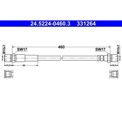 Bilde av ATE 24.5224 0460.3 Bremseslange 460 MERCEDES BENZ: G Klasse SUV