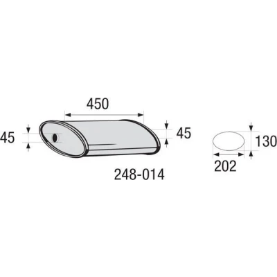 Bilde av BOSAL 248 014 Midtre eksospotte, universell