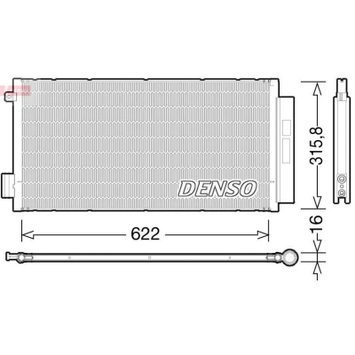 Bilde av DENSO DCN09044 Kondensator med tørker R 134a