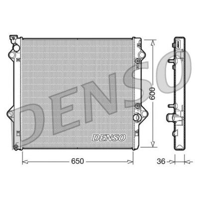 Bilde av DENSO DRM50049 Radiator Aluminium 650 600 36 TOYOTA: Land Cruiser Prado 120