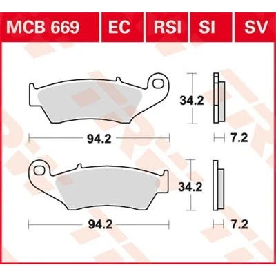 Bilde av TRW Sinter Offroad Racing MCB669RSI Bremseklosser