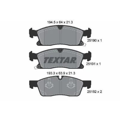 Bilde av TEXTAR 2519001 Bremseklosser med akustisk slitasjevarsel JEEP: GRAND CHEROKEE 4