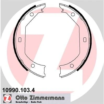 Bilde av ZIMMERMANN 10990.103.4 Handbromsbackar Bildet viser leveranseinnholdet BMW: 4 Gran Coupe, 3 Touring, Sedan