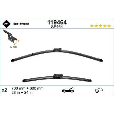 Bilde av Vindusvisker Swf Visioflex 119464 foran Rammeløs OPEL: Astra K Sports Tourer, Hatchback