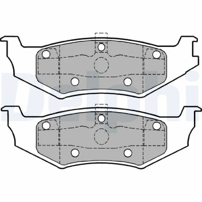 Bilde av DELPHI LP1162 Bremseklosser ikke klargjort for slitasjeindikator med antihyle blikk uten tilbehør CHRYSLER: Voyager / Grand 3, Vision