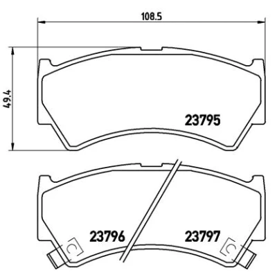 Bilde av BREMBO P 79 013 Bremseklosser med akustisk slitasjevarsel uten tilbehør SUZUKI: Baleno I Stasjonsvogn