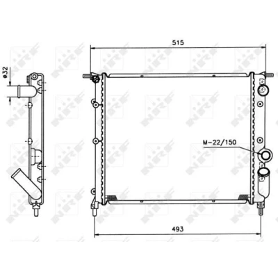 Bilde av NRF 516259 Radiator Aluminium 430 378 23 Kjøleribber satt sammen mekanisk