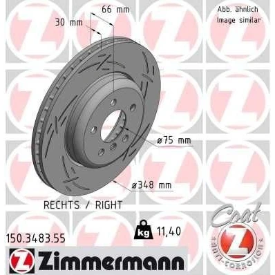 Bilde av ZIMMERMANN BLACK Z 150.3483.55 Bremseskiver 348 30 6/5 5 120 innvendig ventilert, med sliss belagt høy karbon BMW: Touring, Sedan