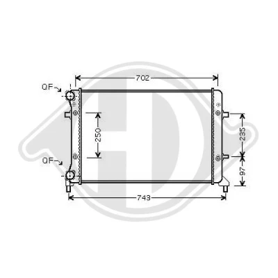 Bilde av DIEDERICHS DCM3439 Radiator Aluminium 650 415 16 Climate Kjøleribber loddet VOLKSWAGEN: Touran I, Passat B6 Variant, Caddy 3, SKODA: Octavia 2 Combi