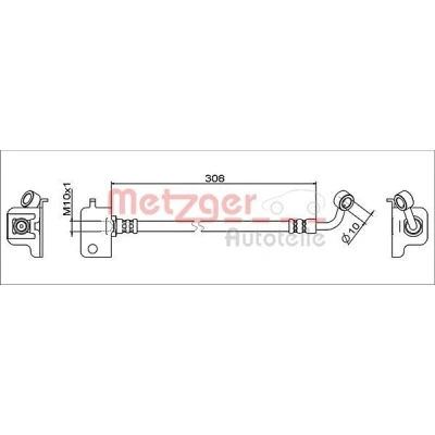 Bilde av METZGER 4111566 Bremseslange framaksel høyre 304