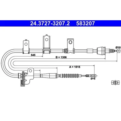 Bilde av ATE 24.3727 3207.2 Bremsekabel 1515 KIA: Picanto I