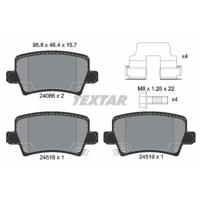 Bilde av Bremseklosser sett, Bakaksel, honda civic hatchback viii, 43022SMGE00, 43022SMGE01, 43022SMGE02, 43022SMGE03, 43224SMGE01