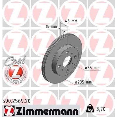 Bilde av Bremseskive, Framaksel, toyota yaris, yaris verso, 43512 0D010, 52020, 52050