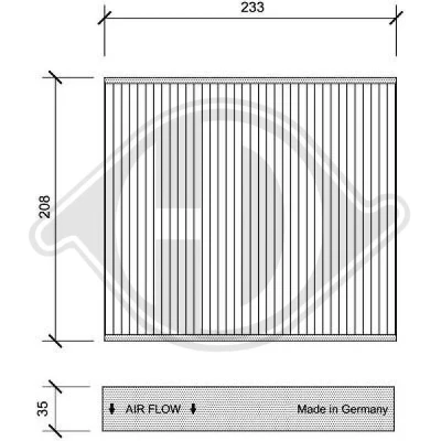 Bilde av DIEDERICHS DCI1126 Kupéfilter Karbonfilter 233 208 35 Climate VOLVO: C30, S40 II, FORD: Focus 2 Kombi,