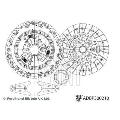 Bilde av BLUE PRINT ADBP300210 Clutch tre deler med syntetisk fett utløsergaffel, utløserlager 241mm BMW: 3 Sedan, 1 Hatchback, Hatchback