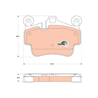 Bilde av TRW COTEC GDB1836 Bremseklosser klargjort for slitasjeindikator PORSCHE: 911 Coupé, Cayman