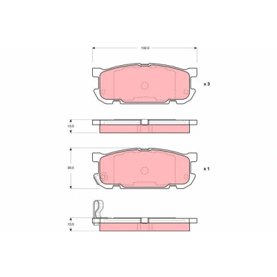 Bilde av TRW GDB3303 Bremseklosser med akustisk slitasjevarsel MAZDA: MX 5 2