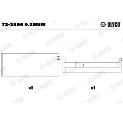 Bilde av GLYCO 72 3856 0.25mm Veivaksellager MERCEDES BENZ: Vito Minibuss