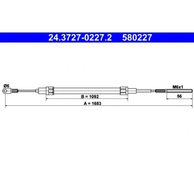 Bilde av ATE 24.3727 0227.2 Bremsekabel 1683 BMW: 3 Compact