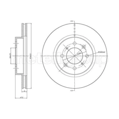 Bilde av METELLI 23 0235 Bremseskiver 262,0 21,0 4 64,1 ventilert