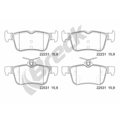 Bilde av Bremseklosser sett, Bakaksel, ford,ford usa, 2018449, 2211284, 2494035, 5302023, 5333798, 5341206, DG9C2M0007AB, DG9C2M007CB, DG9C2M007D