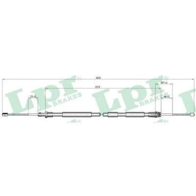 Bilde av LPR C0118B Bremsekabel 1610/1260 Trommelbrems