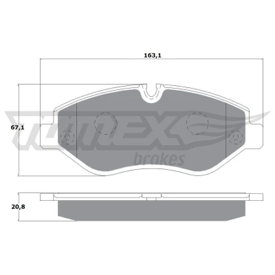 Bilde av TOMEX brakes TX 14 25 Bremseklosser framaksel klargjort for slitasjeindikator MERCEDES BENZ: Vito Minibuss, ML Klasse, Tourer