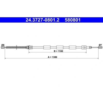 Bilde av ATE 24.3727 0801.2 Bremsekabel 1386