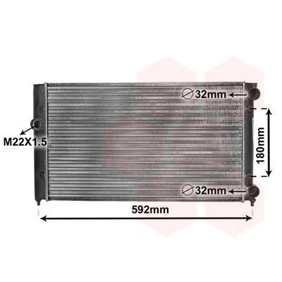 Bilde av VAN WEZEL 58002099 Radiator Aluminium 525 322 34 Kjøleribber satt sammen mekanisk VOLKSWAGEN: GOLF 3