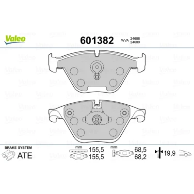 Bilde av VALEO 601382 Bremseklosser framaksel med antihyle blikk BMW: 5 Touring, Sedan, 7