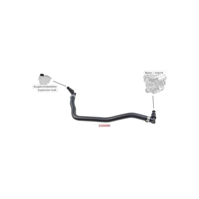 Bilde av METZGER 2420686 Radiatorslange EPDM (etyl propylen dien gummi) MERCEDES BENZ: E Klasse T modell, Sedan, C modell
