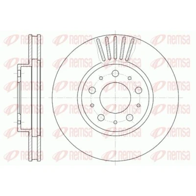 Bilde av REMSA 6410.10 Bremseskiver framaksel 280, 280 26 5 ventilert VOLVO: XC70 I Cross Country, V70 I, 940 II Stasjonsvogn