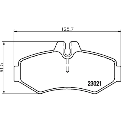 Bilde av HELLA 8DB 355 008 651 Bremseklosser klargjort for slitasjeindikator MERCEDES BENZ: G Klasse SUV, Sprinter 3 T Minibuss