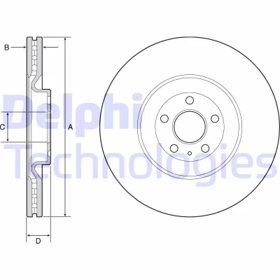 Bilde av DELPHI BG9233C Bremseskiver 366 30 5 ventilert belagt høy karbon uten hjullager, ABS sensorring VOLVO: XC90 II, XC60 II