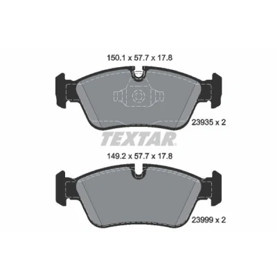 Bilde av TEXTAR 2393501 Bremseklosser klargjort for slitasjeindikator BMW: 3 Sedan, 1 Hatchback