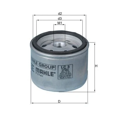 Bilde av MAHLE ORIGINAL LC 3 Luftfilter 61,5 78 Påskruingsfilter IVECO: Stralis