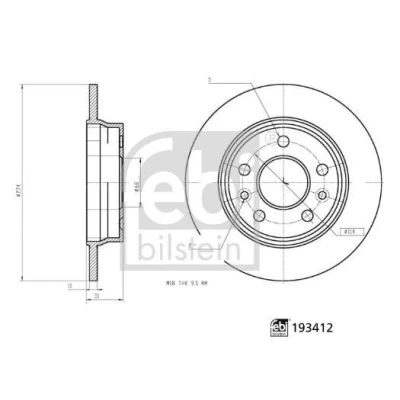 Bilde av FEBI BILSTEIN Bremseskive bakaksel 274mm 11mm 5 hull 114mm fullt ut 193412 440A09225R Bremseskiver, Skivebremser