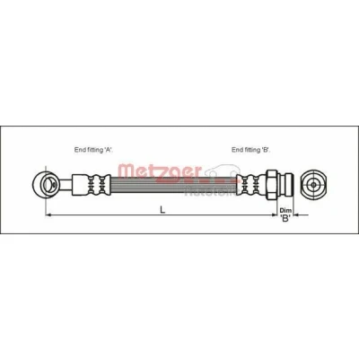 Bilde av METZGER 4110405 Bremseslange 266 Banjo