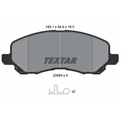Bilde av TEXTAR 2358403 Bremseklosser med akustisk slitasjevarsel HYUNDAI: H 1 Cargo, JEEP: Patriot, Compass, DODGE: Avenger Sedan, Caliber