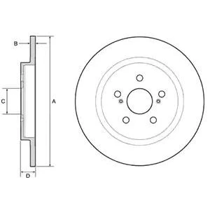 Bilde av DELPHI BG4650C Bremseskiver 279 10 5 fullt ut belagt ubehandlet uten hjullager, ABS sensorring TOYOTA: Urban Cruiser, LEXUS: CT