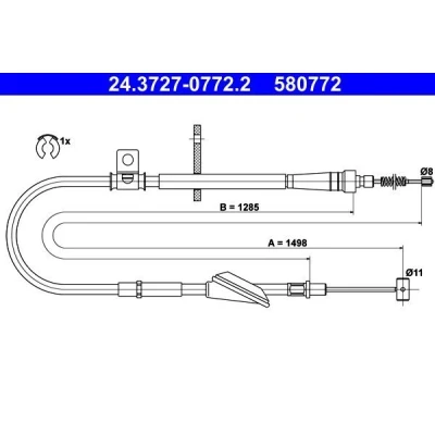 Bilde av ATE 24.3727 0772.2 Bremsekabel 1498